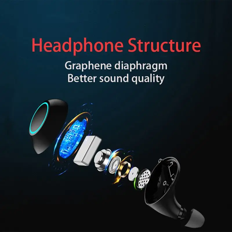 Мини bluetooth 5 0 наушники TWS беспроводные двойные одиночные HiFi Graphene Smart Touch