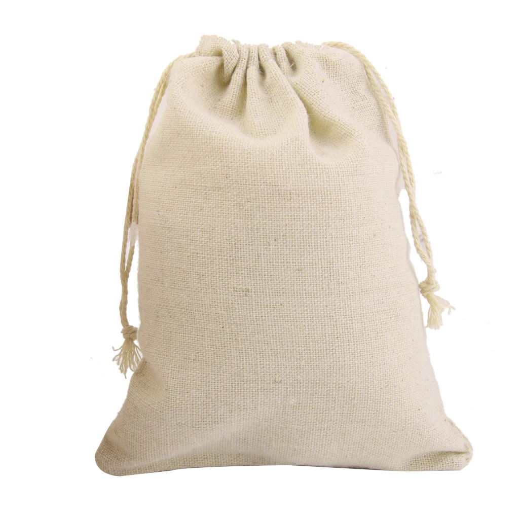 

10x BUrlap Jute Drawstring Pouch Gift Bags Wedding Xmas Favor Sack SMALL / LARGE