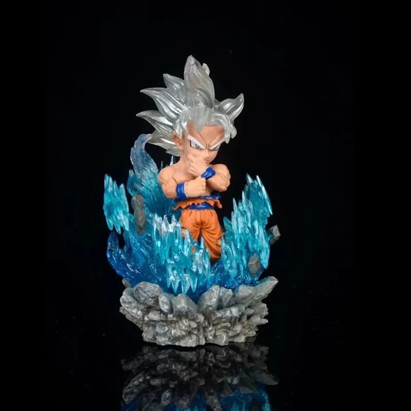 

Anime Figures Dragon Ball Son Goku Ultra Instinct Super Saiyan PVC LED 11cm Light Action Figurals Model Doll Figma Toys Juguetes