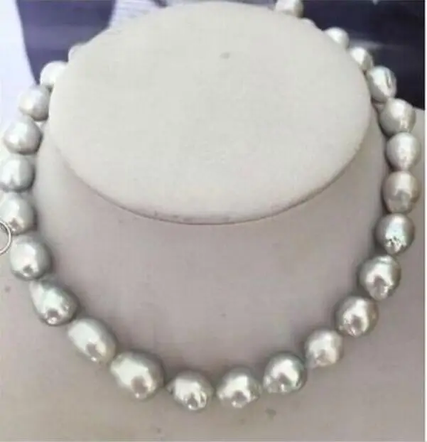 

Jewelry Pearl Necklace stunning9-10mm south sea silver grey pearl necklace 18inch Free Shipping
