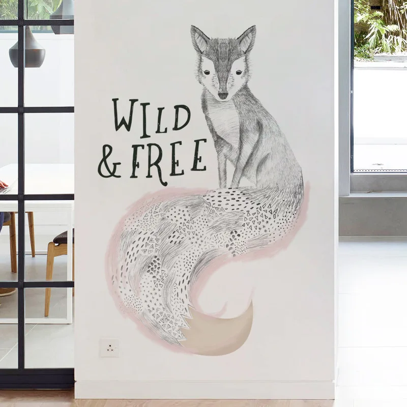 

Эскиз лиса Настенная Наклейка s наклейки из ПВХ с сюжетами из мультфильмов наклейка роспись Вход Спальня прикроватная домашний декор Autocollant