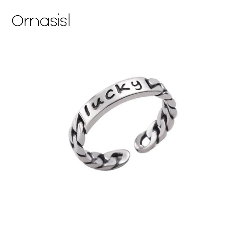 S925 стерлингового серебра Открытое кольцо для женщин контрактный Джокер