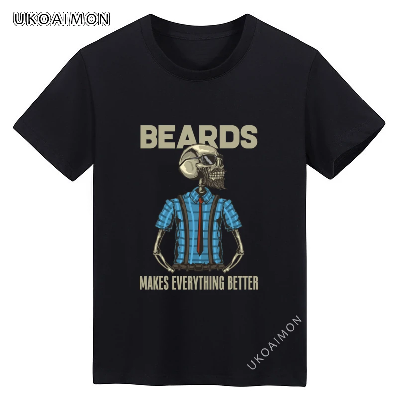 

New Arrival Skull And Beard Crazy Europe TShirts Street Streetwear T-Shirts Men Special T-Shirt Casual Short Sleeve Tee Shirt