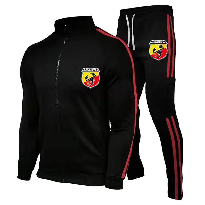 

Men running suit fashion leisure sports suit men pants zipper jacket + sport suit the scorpion printed striped uniforms
