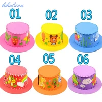 six colors handmade eva hat toy children diy art craft kits educational boy girl early practice 3d puzzle diy hat toy gift