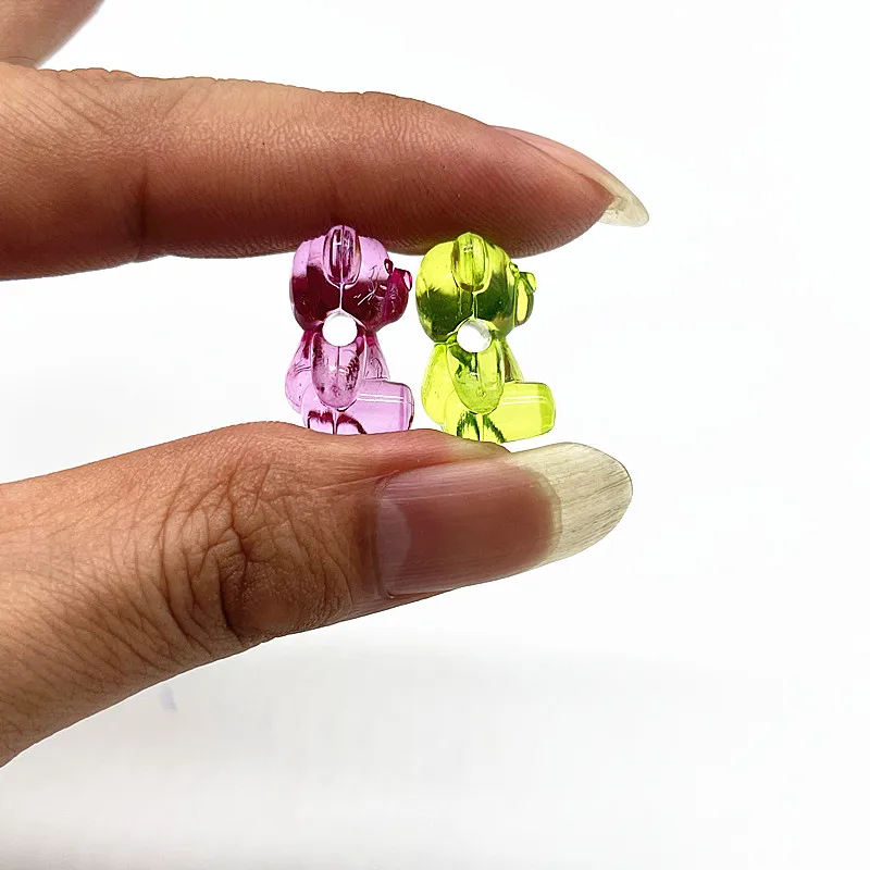 10 шт./лот акриловые подвески в виде медведя с кристаллами для изготовления