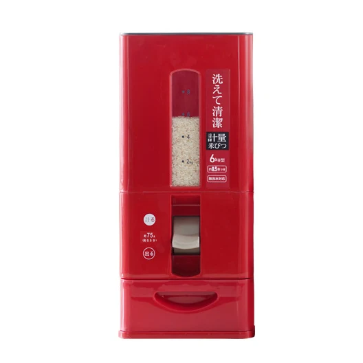 6kg-red 12 кг влага насекомых плесени-доказательство домашнее животное собака детское питание уплотнение контейнер для хранения риса бак съемный Япония Дозирующий питатель - Цвет: 6kg-red