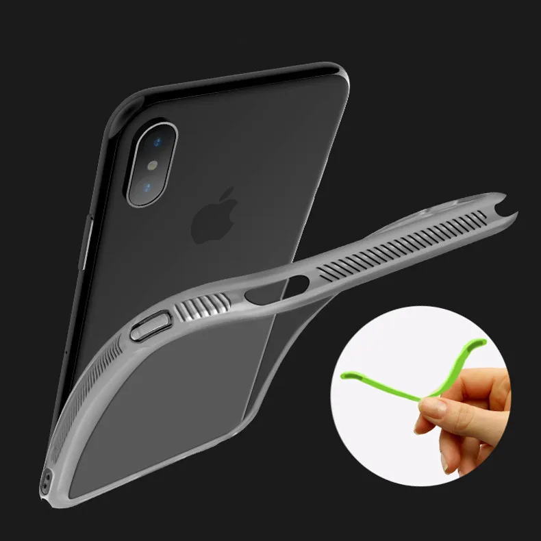 Прозрачный мягкий силиконовый чехол для iPhone X 7 6 S Plus ударопрочный 6S iphone6plus iphone7plus |