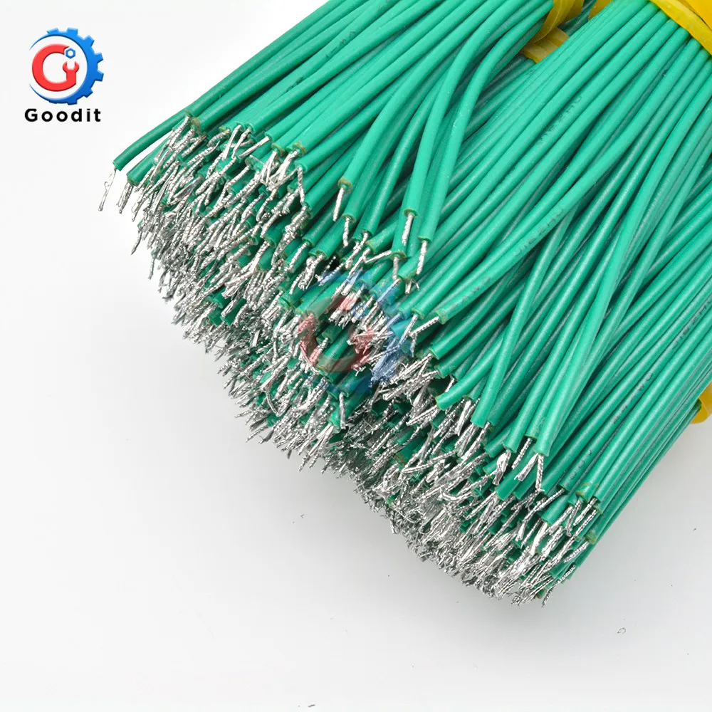 100 шт./компл. 24AWG гальванически лужёные макетная плата припоя кабель 24AWG 8 см Fly джемпер Оловянная проволока проводящие провода 1007-24AWG разъем провода - Цвет: Green