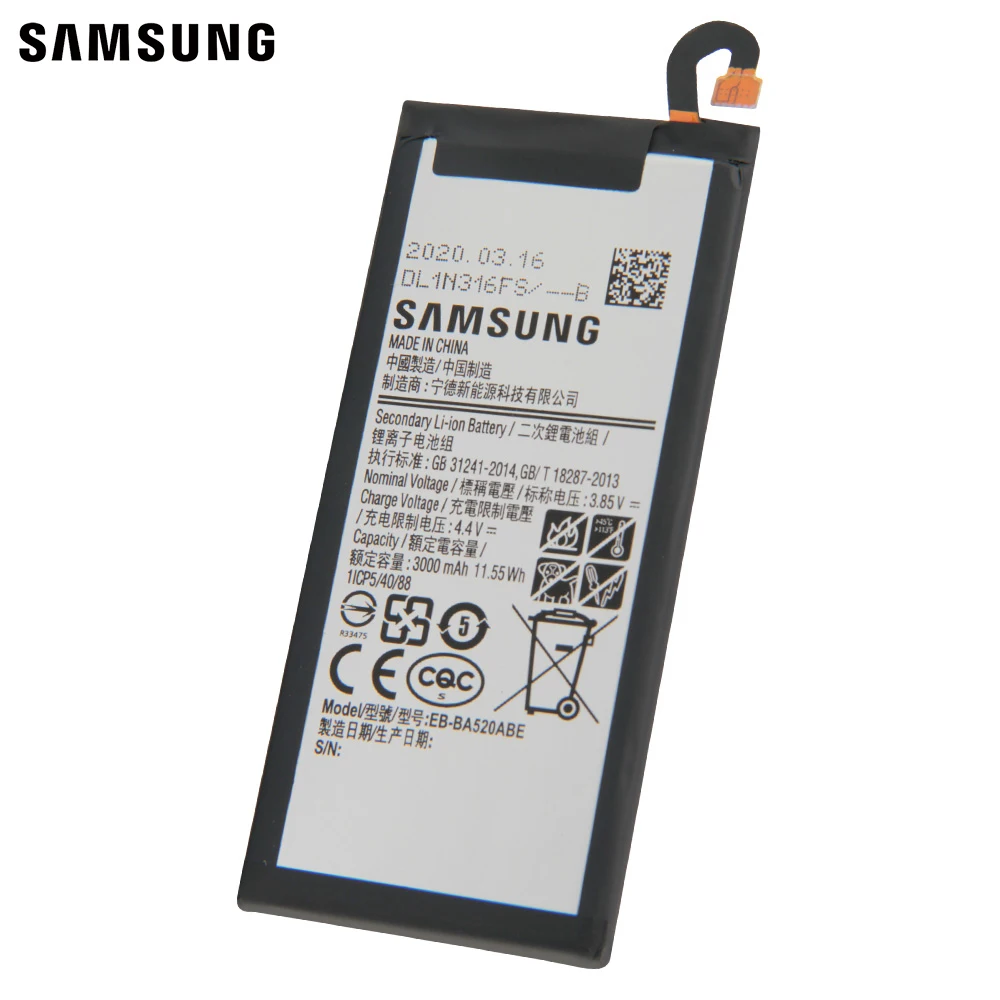 Оригинальная запасная аккумуляторная батарея для Samsung GALAXY A5 EB BA520ABE A520F