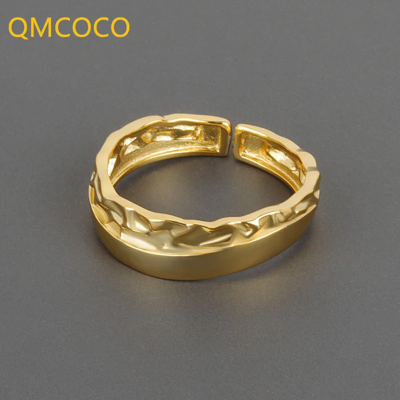 

QMCOCO 925 Серебряный Креативный дизайн двойное женское кольцо в Корейском стиле INS простое индивидуальное модное кольцо на указательный палец
