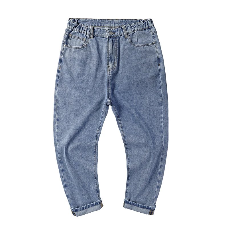 

Plus-size Elasticity Jeans Korean Wave Harem Elastic Waist Large Size Men'S Wear Plus-sized Pants Fat Ankle Banded pants 46 48