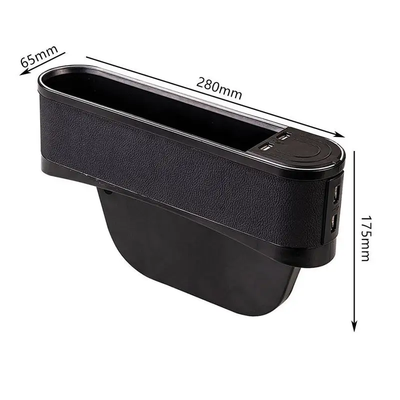 

Left / Right Car Seat Seam Storage Box With Atmosphere Lamp 4 USB Charging Ports Car Seat Gap Organizer Car Interior Accessories