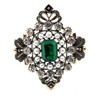 royal vintage openwork green stone art deco brooches pins square costume jewelry for women costume formal dresses gown suits