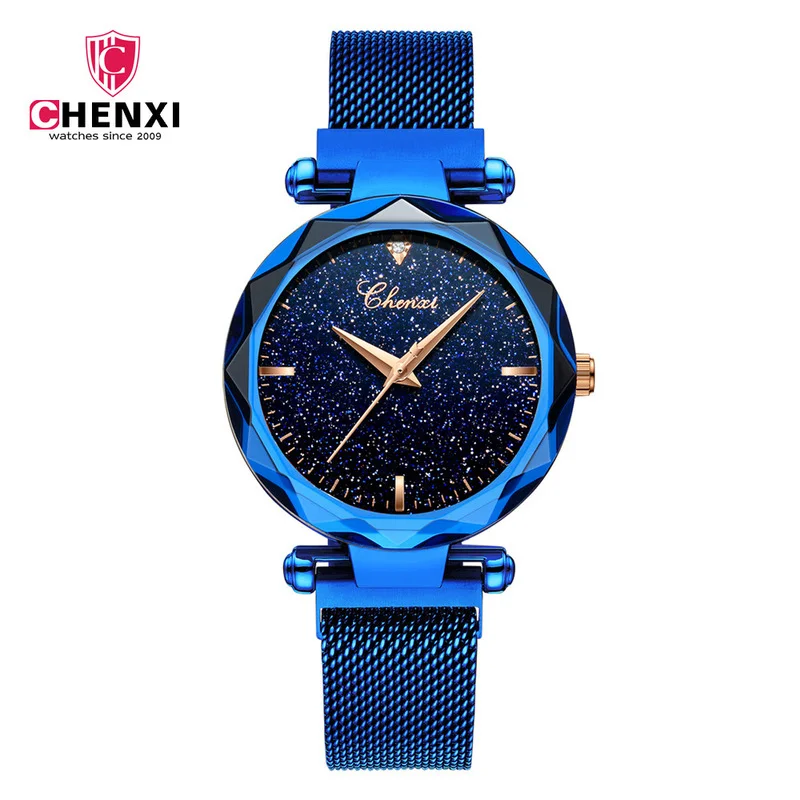 

CHENXI Fashion Watch Magnetic Mesh Belt Ladies Quartz Watch Luxury Waterproof All-match Girl Gypsophila Watch WA175