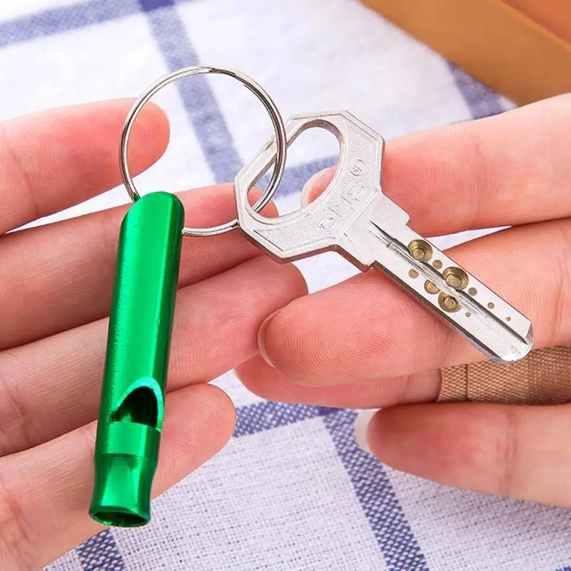 

1Pcs Whistles Camping Hiking Survival Whistle Keychain Small Size Multifunctional Alloy Emergency Whistle for Outdoor Sports