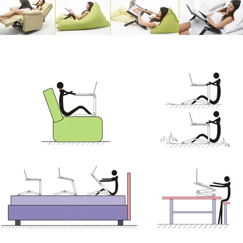 Два вентилятора портативный складной регулируемый стол для ноутбука подставка