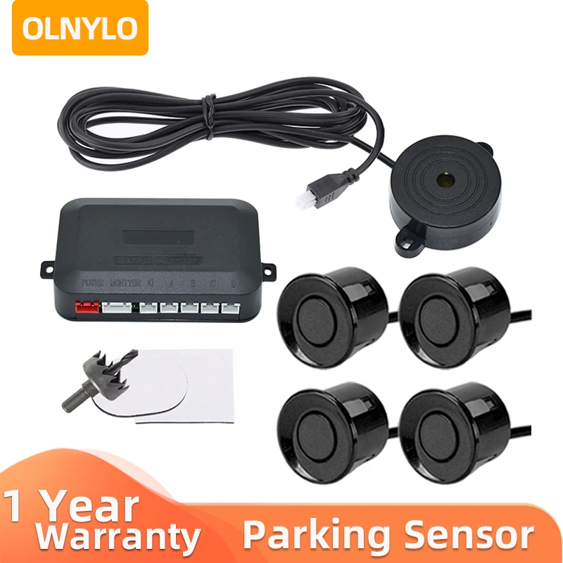 

Parking Sensor Car Parking Kit Buzzer 22mm 4 Sensors Reverse Backup Radar Sound Alert Indicator Probe System 12V 6 Colors