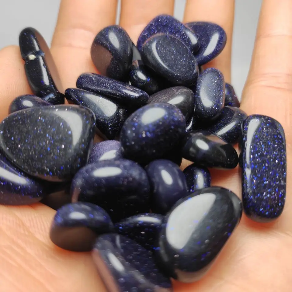 Натуральный Синий сандстоун кварцевый кристалл кристаллические чипы минералы