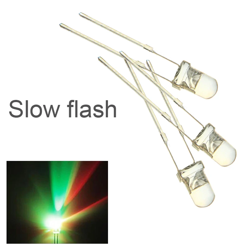 100 шт светодиодный диоды лампы партии излучающие DIY RGB медленная вспышка