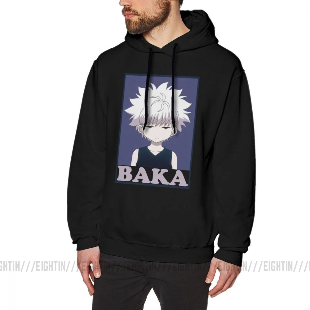 Охотник х ОХОТНИК Killua Zoldyck Baka Мужская толстовка забавные хлопковые Толстовки Новая Толстовка - Цвет: Черный