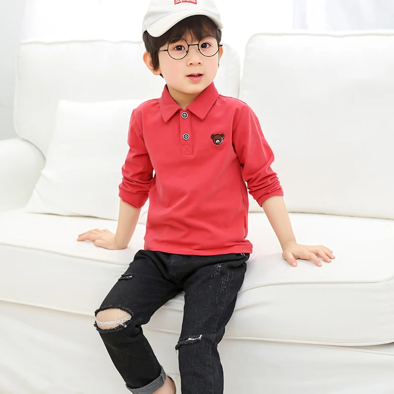 Polo Shirt Boys 2019 Summer Autumn Children's Clothing Toddler 100% Cotton Tops Tee Baby Boy Kids Bobo Bebe shirt 2-7Y |