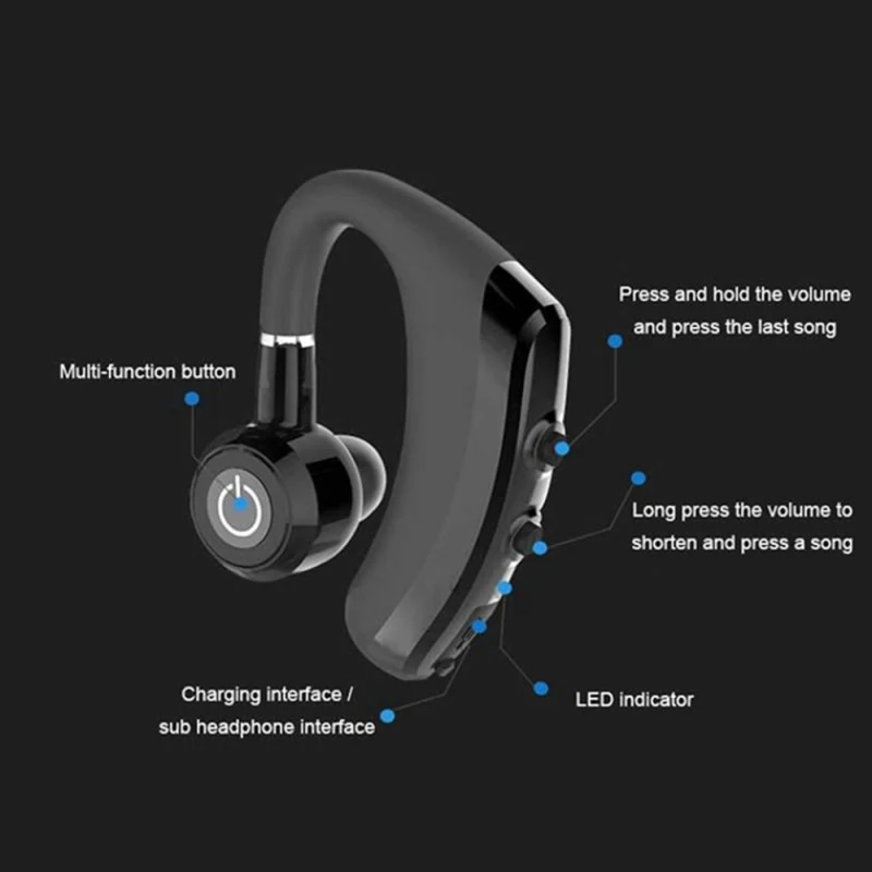 Handsfree Bluetooth Wireless Earphone Headphone Multi-color Portable Headset Business Earbuds With Mic Handsfree Cordless Earp