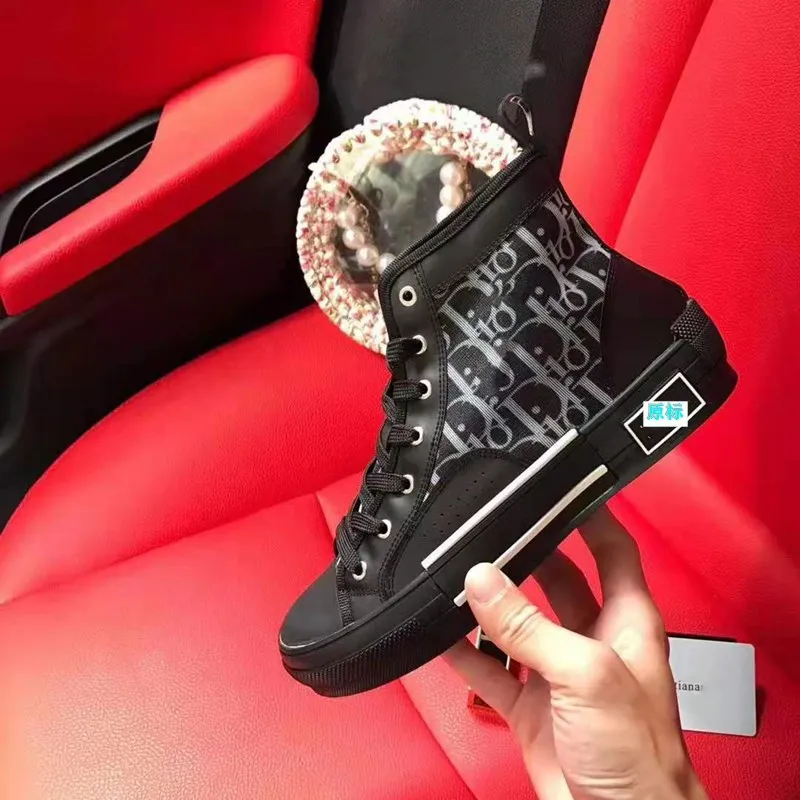 

2021 new sneakers net yarn casual men and women couple shoes D high-top shoes female D letter printed canvas shoes