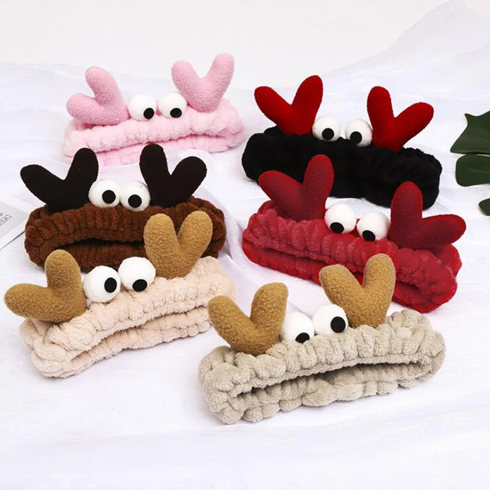 

2021 New Hairbands For Women Crab Coral Fleece Wash Face Bow Girls Headbands Headwear Hair Bands Christmas Hair Accessories