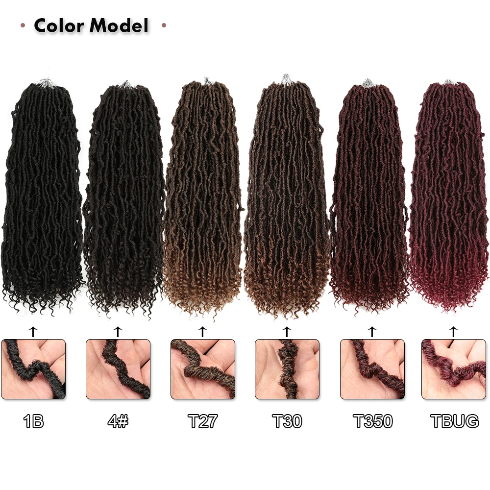 Alibaby волос богиня Nu Locs накладные волосы на крючке затененные естественно