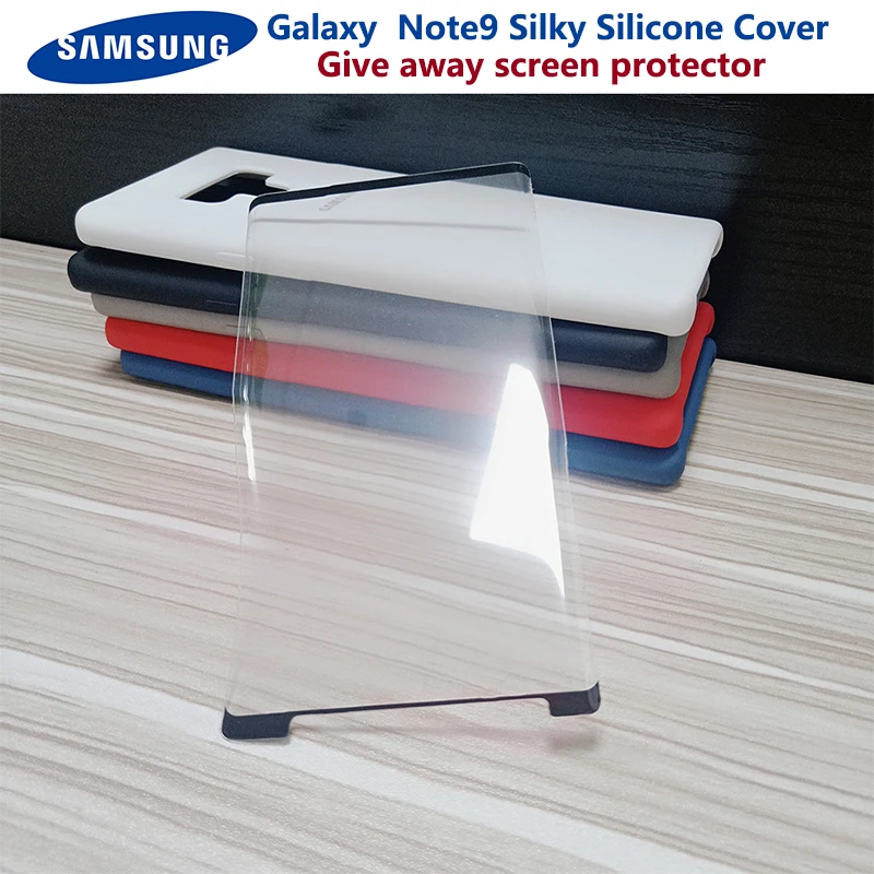 Оригинальный мягкий силиконовый защитный чехол для samsung Note 9 + защита экрана