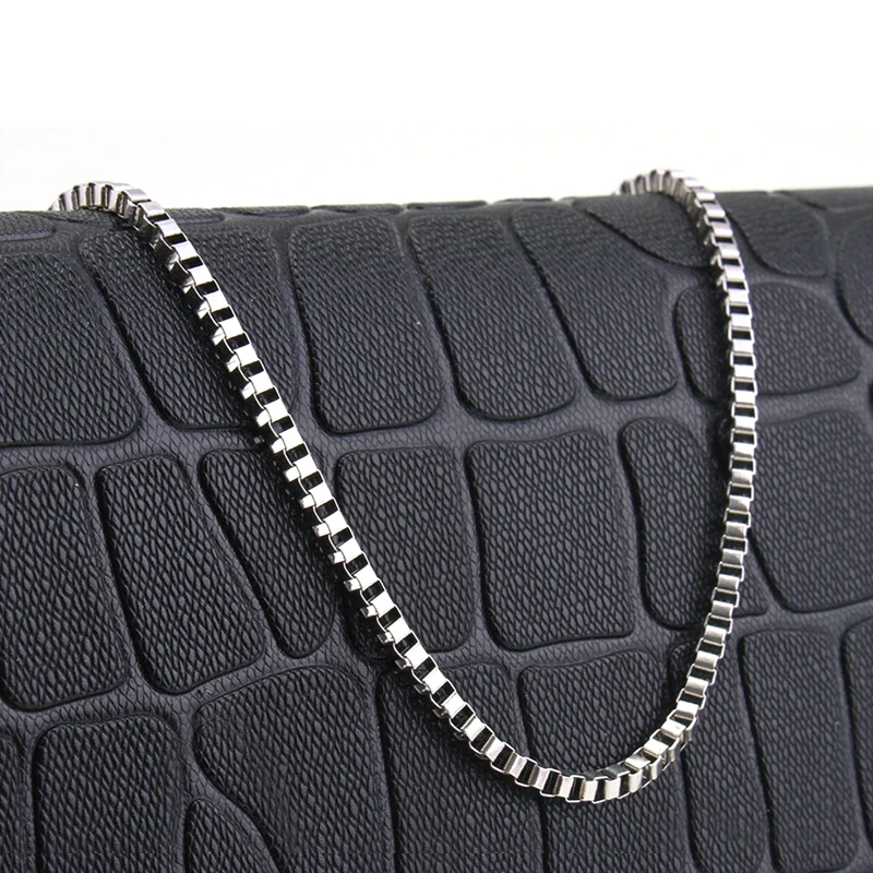 

TJP 1.5mm 18-32 inches Silver/gold/rose gold/black Stainless Steel Box Chain Pendant Necklace Wholesale Jewelry for women/men