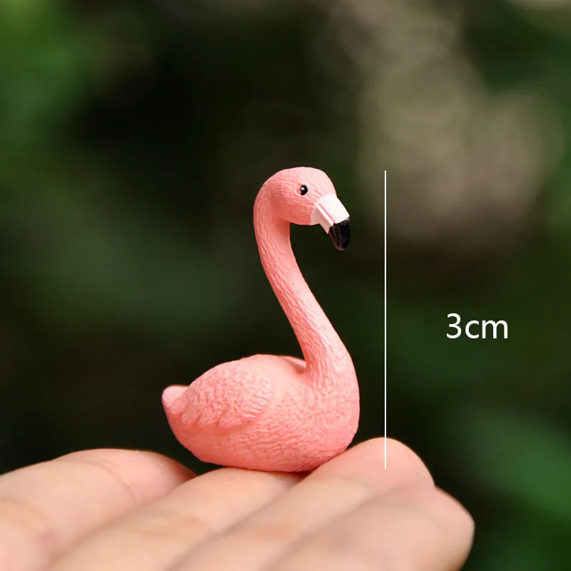 Мини фигурка милого мультяшного фламинго топпер для торта розовая птица с