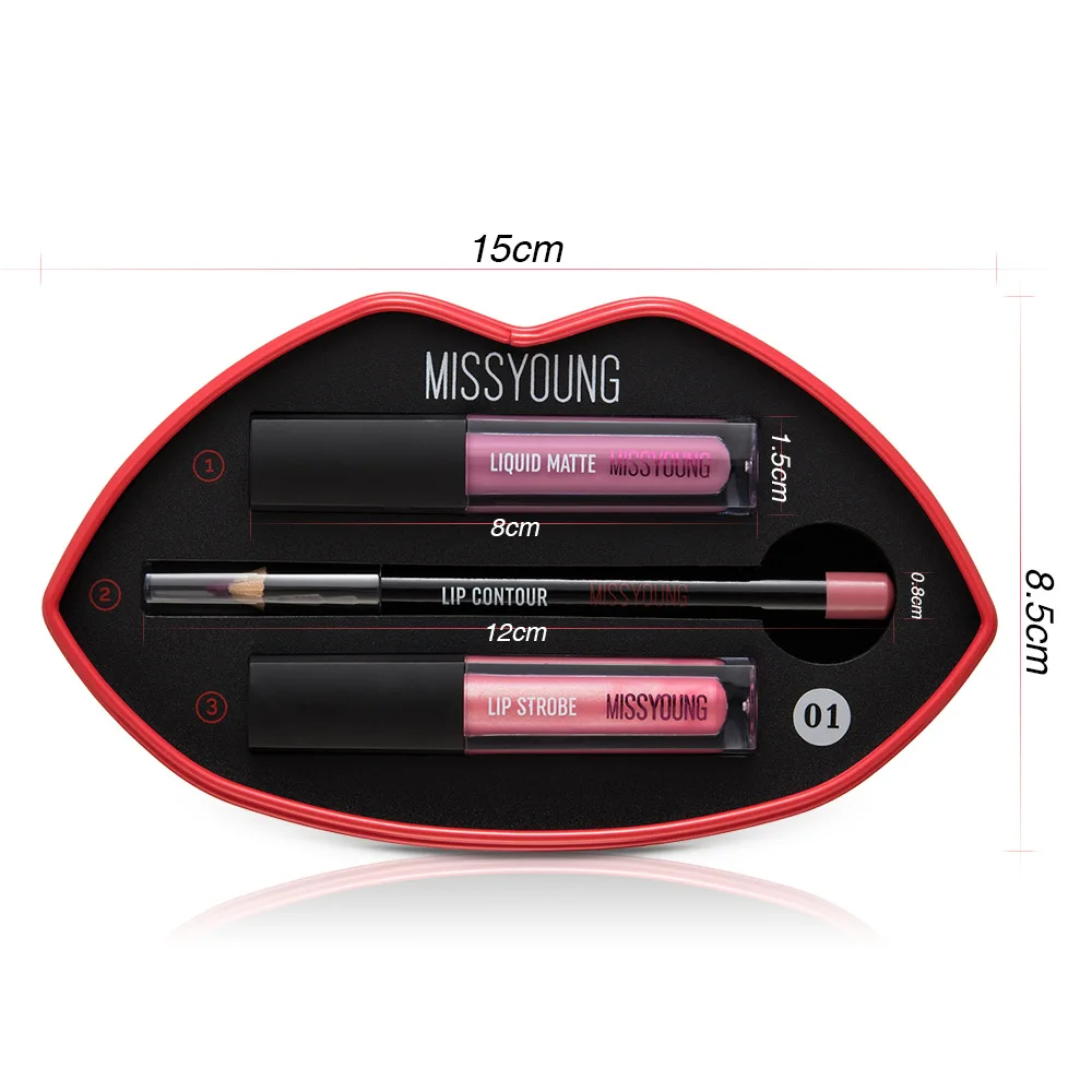 

Makeup Lipstick Set Matte Lipsticks Waterproof Long Lasting Gloss Lips Sexy Makeup Matte Lip gloss Beauty Lip pencil Makeup Kit