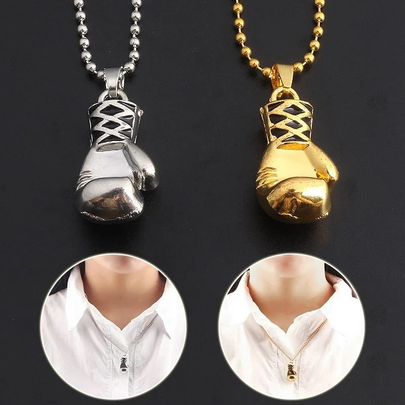 Ожерелье с подвеской для мужчин и женщин боксерская перчатка серебристые