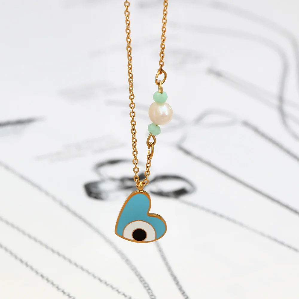 Wish Card милый кулон в форме сердца ожерелье имитация жемчуга очаровательные модные