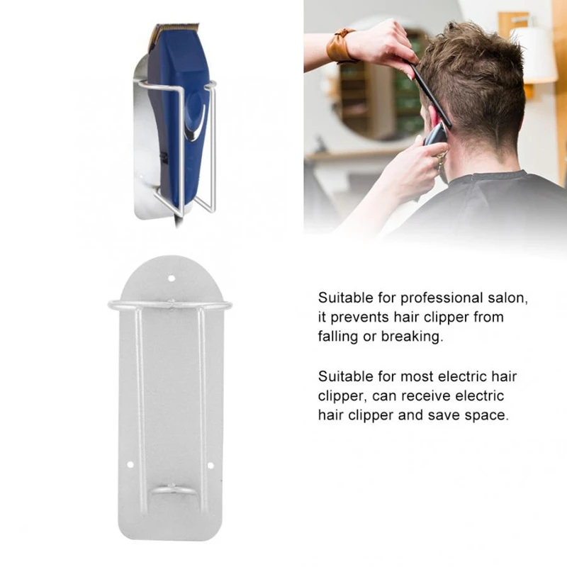 

2 Pcs Hairdresser Stainless Steel Clipper Holder Display Rack Hair Clipper Stand Shelf Accessories