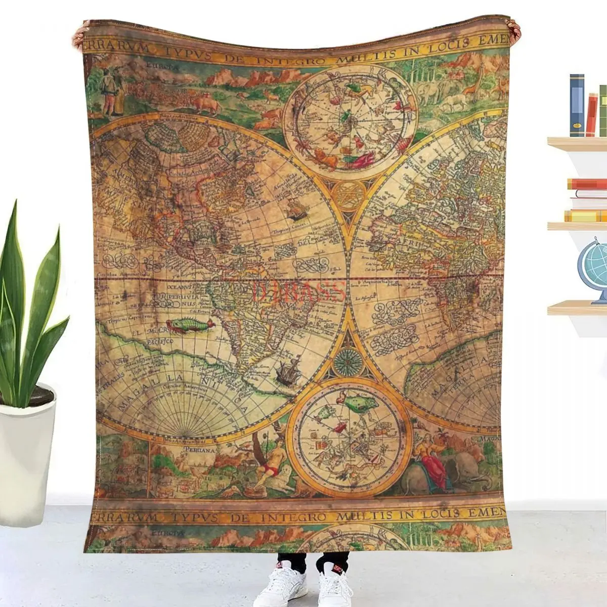 

OLD WORLD Globe Map 3D Printed Flannel Throw Blanket Bedspread Sofa blankets