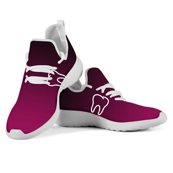 HMF1546Z61 FORUDESIGNS Flat Knitting Shoes Woman Dentist Sketch Print Female Lace Up Sneaker Sketchers for Women Ladies Mesh Light Loafers - Цвет: HMF1546Z61