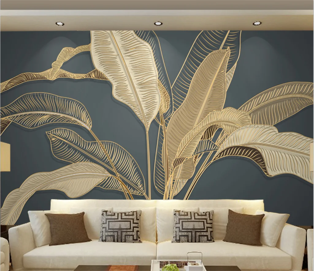 

beibehang custom papel de parede 3D Southeast Asian Banana Leaf wallpapers for living room TV background wallpaper wall sticker