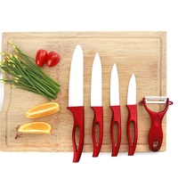 ceramic knife set 5 piece 6 inch chef knife 3 4 5 inch utility knife with sheaths slicer paring tools zirconia sharp blade