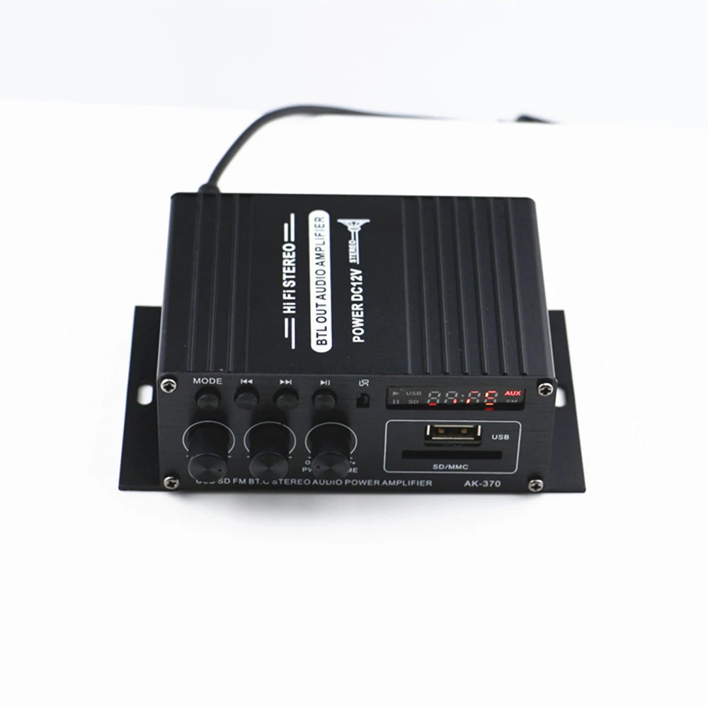 Автомобильный аудио усилитель 12 В Bluetooth Hi-Fi MP3 радио стерео бас динамик бустер