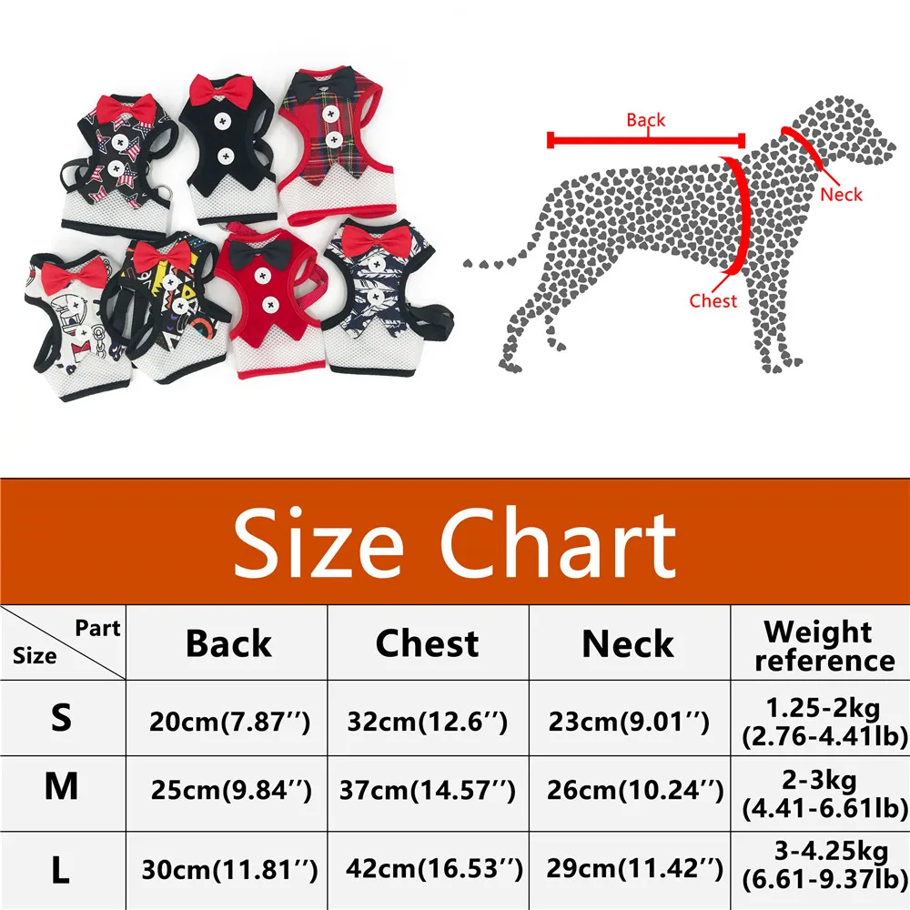 Жилет для собак шлейка с поводком комплект одежды маленьких средних жилет бантом