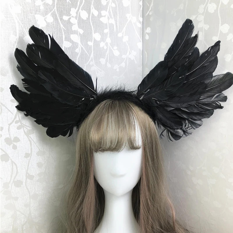 

Angel & Demon Halloween Cosplay Headband Feather Wings Headdress Costume Aceesories