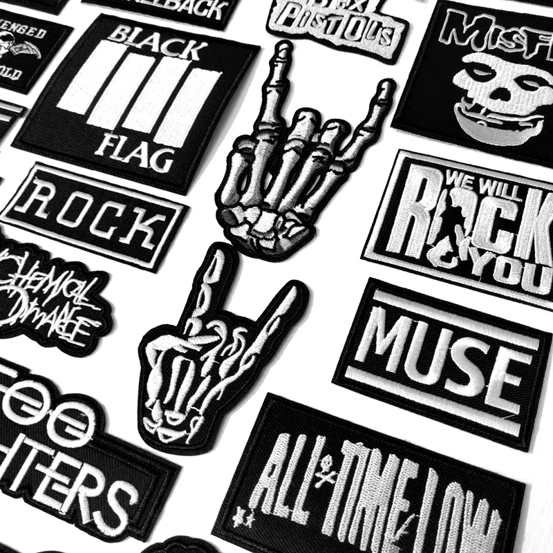 Черно-белые нашивки с вышивкой для футболки наклейки на джинсы | Дом и сад