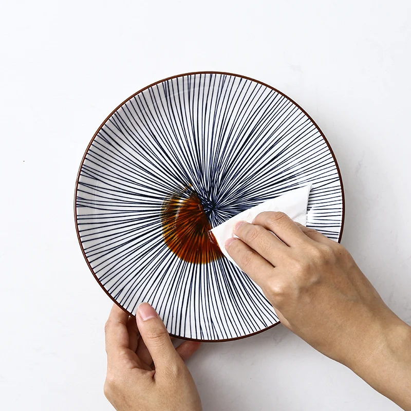 Удивительная цена новая японская полосатая серия керамической посуды бытовая