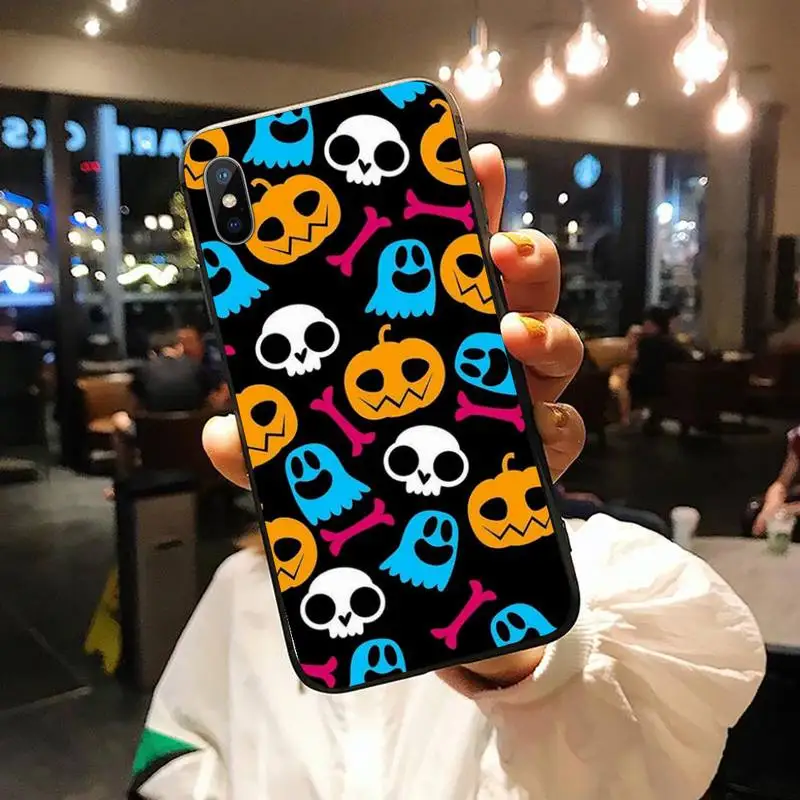 

Halloween Funny Spooky Skull Pumpkin Phone Case for iPhone 11 12 mini pro XS MAX 8 7 6 6S Plus X 5S SE 2020 XR shell
