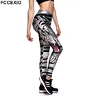 Леггинсы FCCEXIO женские с высокой талией, пикантные эластичные штаны с 3D-принтом белого тигра, с эффектом пуш-ап, летние штаны для фитнеса