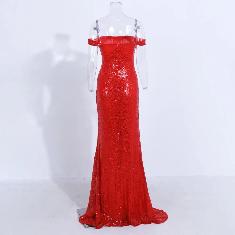 Новая мода с открытыми плечами шикарное Сверкающее Золотое красное черное