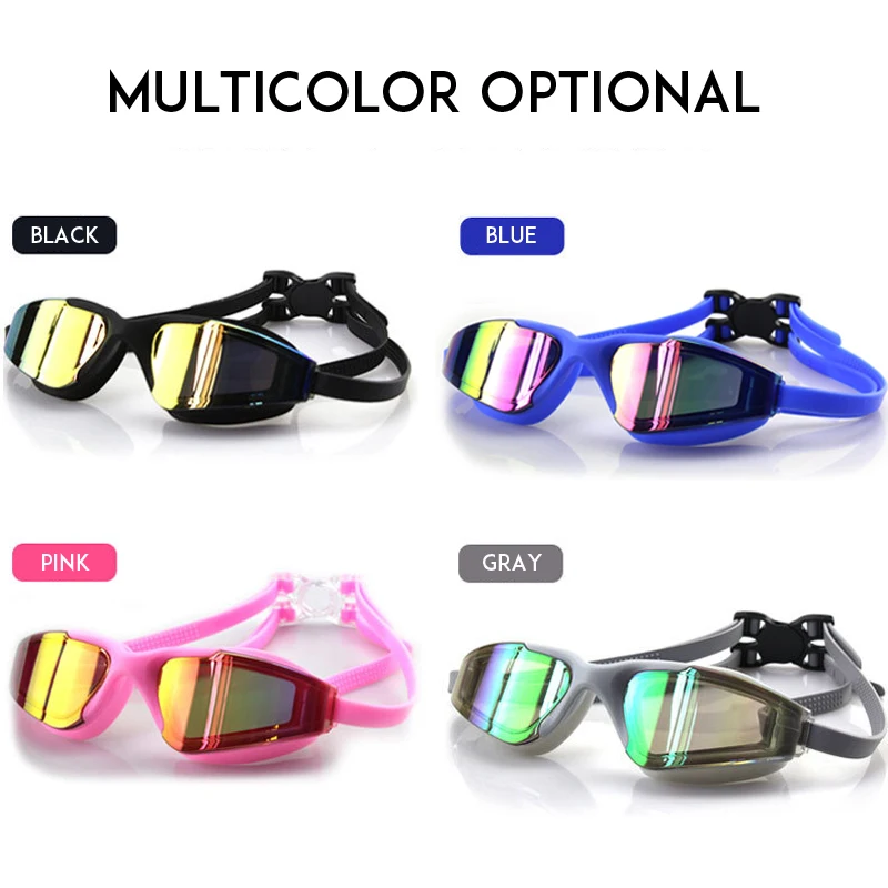 Профессиональные очки для плавания с красочным покрытием противотуманные